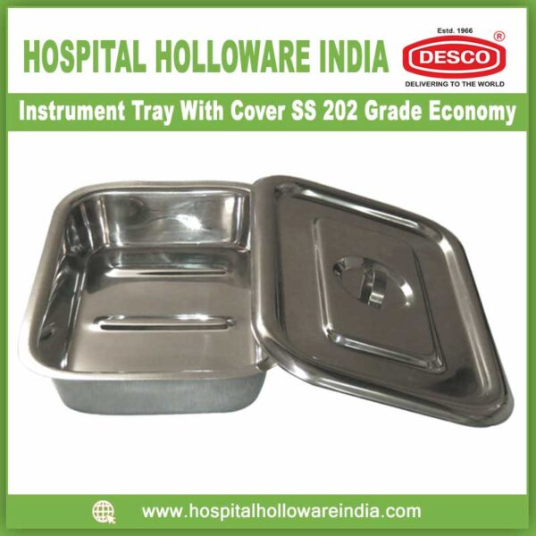 Instrument Tray With Cover SS 202 Grade Economy