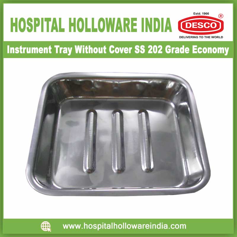 Instrument Tray Without Cover SS 202 Grade Economy