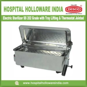 Electric Sterilizer SS 202 Grade with Tray Lifting & Thermostat Jointed